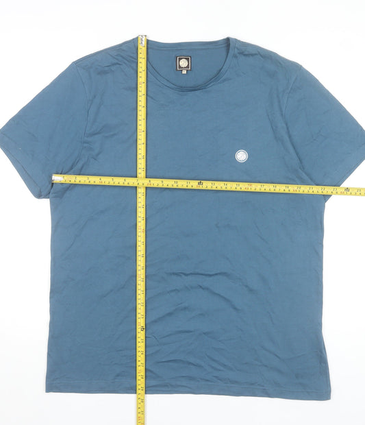 Pretty Green Men’s Blue XL Cotton Crew Neck Short Sleeve T-Shirt
