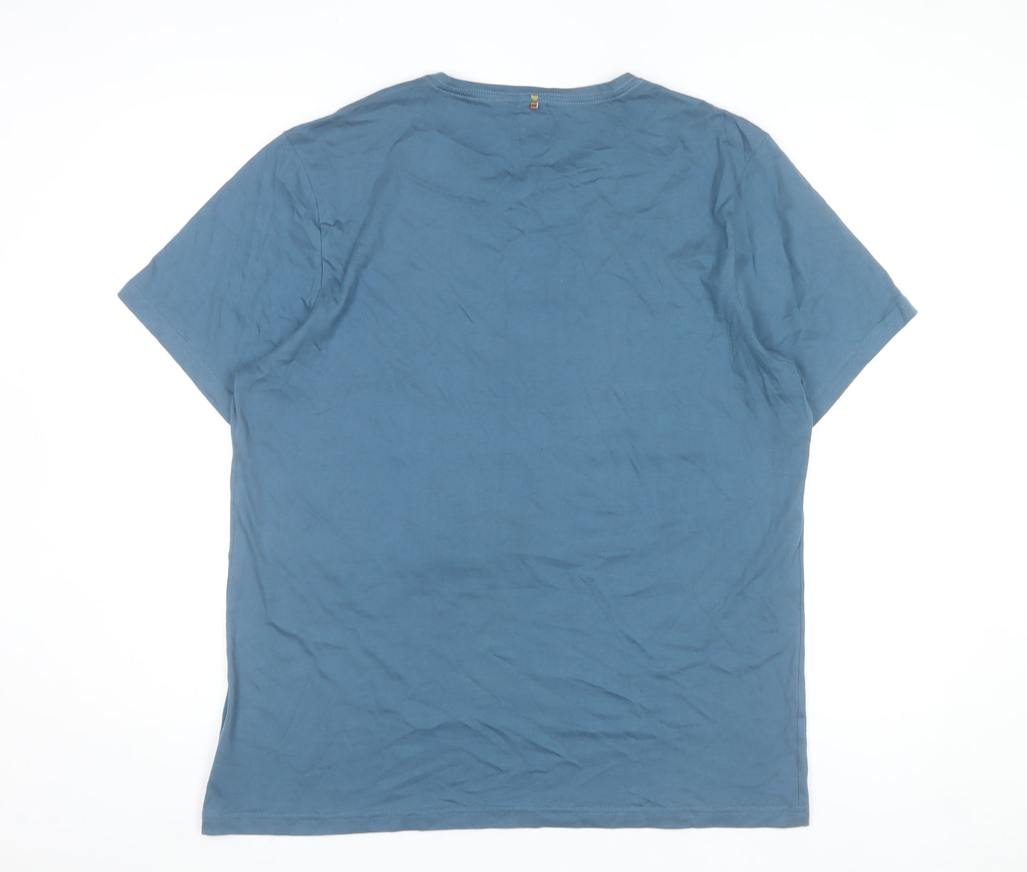 Pretty Green Men’s Blue XL Cotton Crew Neck Short Sleeve T-Shirt