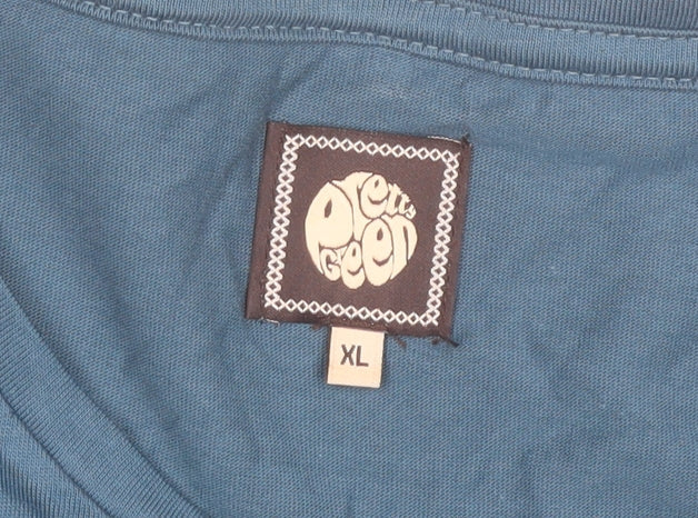Pretty Green Men’s Blue XL Cotton Crew Neck Short Sleeve T-Shirt