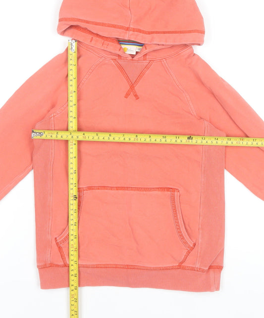 Boden Boys Pink Pullover Hoodie 7-8 Years Cotton Long Sleeve Casual