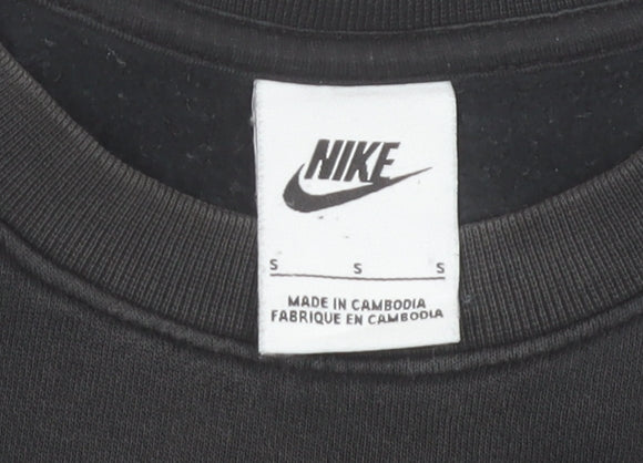 Nike Men's Black Small Pullover Sweatshirt Logo Graphic Print