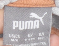 Puma Boys Grey Full Zip Hoodie 11-12 Years Regular Fit Casual Sportswear