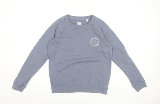 Jack Wills Women’s Blue Logo Sweatshirt UK 10 Cotton Blend