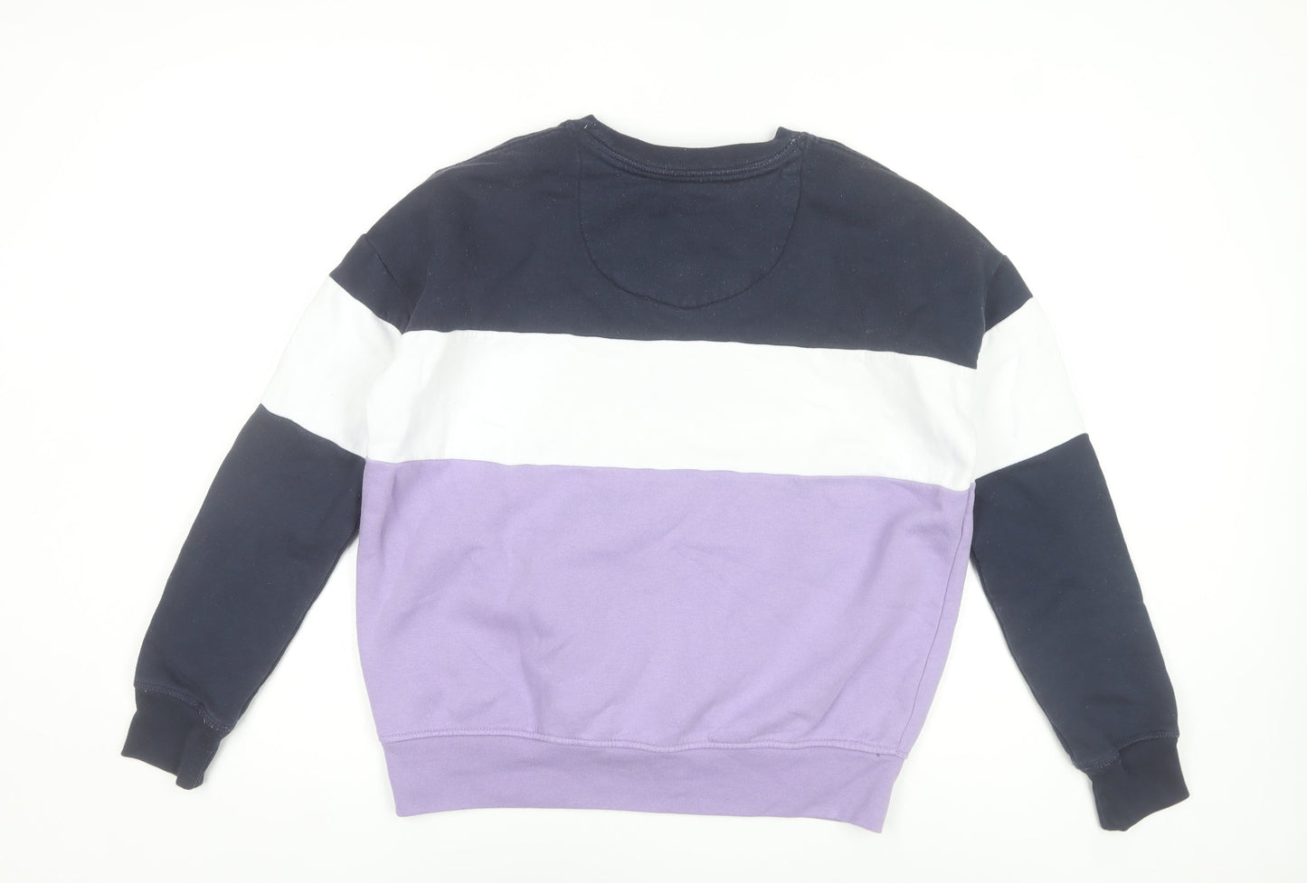 Jack Wills Womens Sweatshirt UK 10 Purple White Navy Cotton Blend