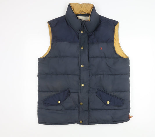 Joules Men’s Blue L Regular Puffer Waistcoat Polyester Outdoor
