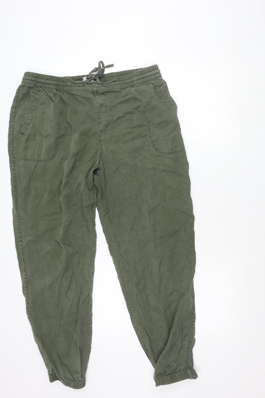Fat Face Womens Green Lyocell Jogger Trousers Size 16