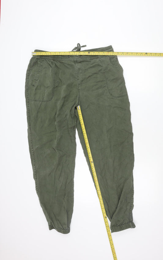 Fat Face Womens Green Lyocell Jogger Trousers Size 16