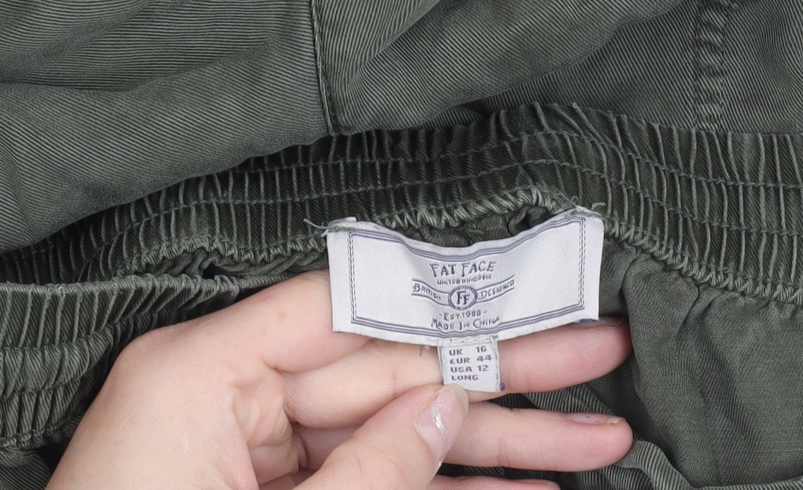 Fat Face Womens Green Lyocell Jogger Trousers Size 16