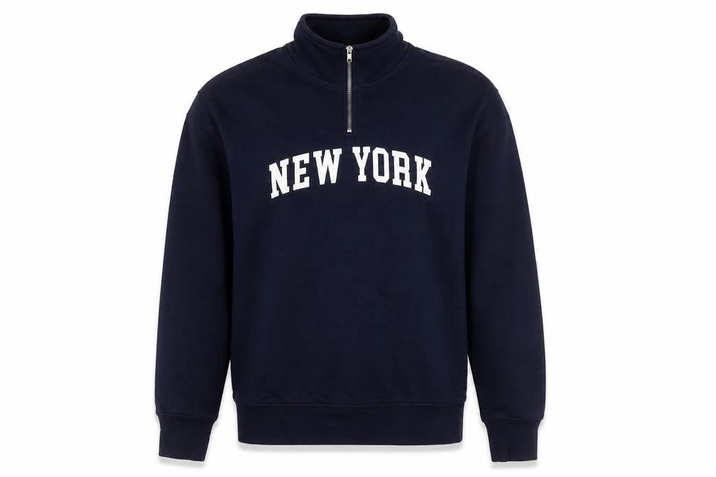 Primark Women’s Navy XS Sweatshirt 1/4 Zip New York Graphic