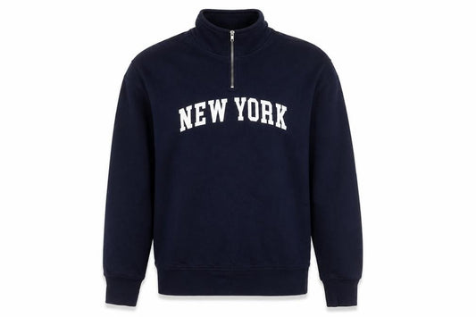 Primark Women’s Navy XS Sweatshirt 1/4 Zip New York Graphic