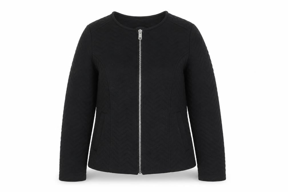 Divided Womens Black Size 6 Basic Casual Zip Jacket