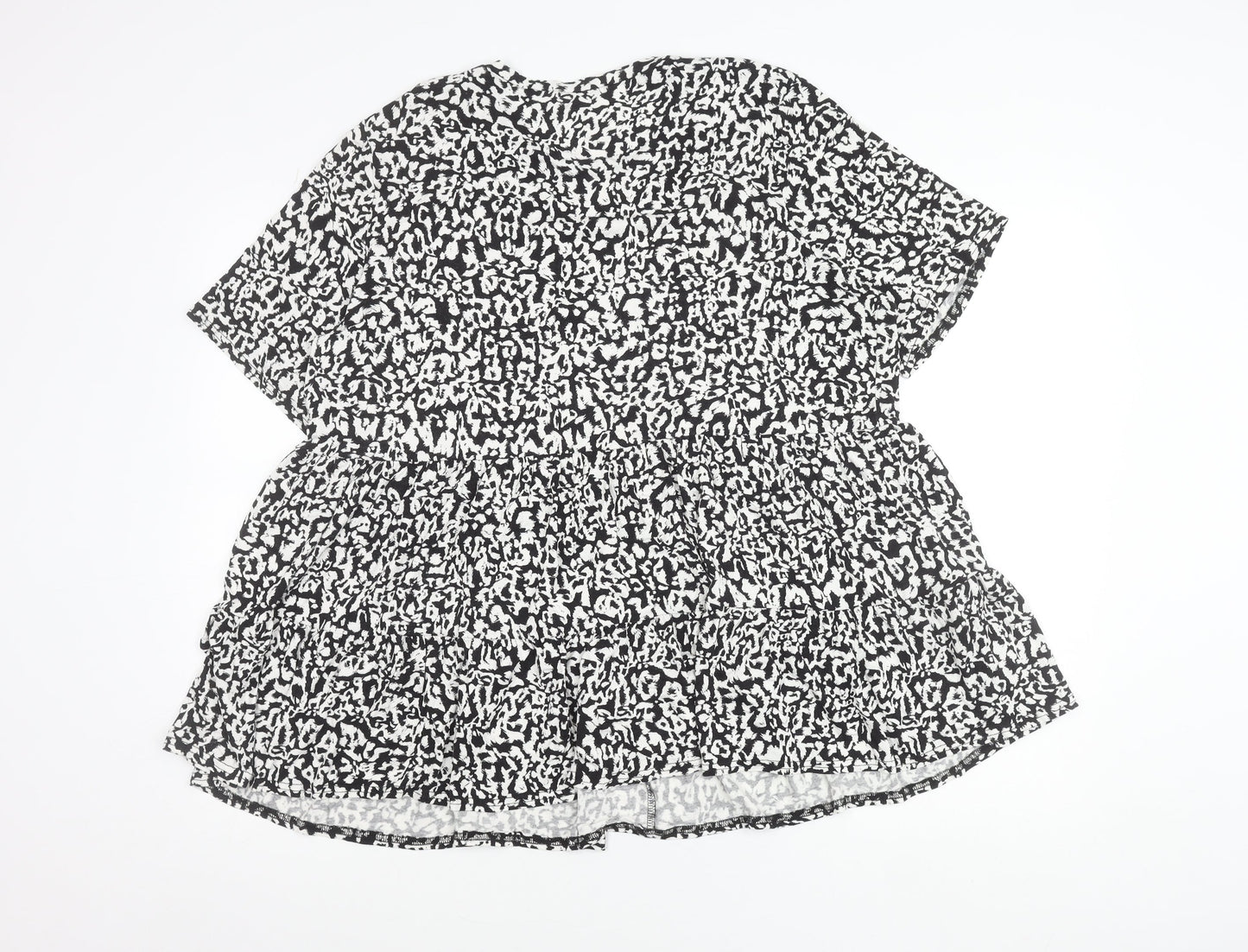 New Look Women’s Plus Size 22 Black Animal Print Tunic Blouse