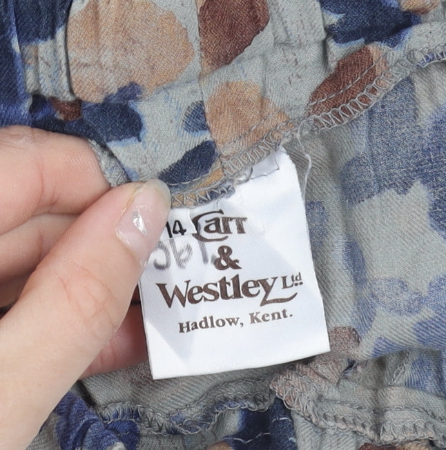 Carr & Westley Womens Size 14 Multicoloured Floral A-Line Knee Length Skirt