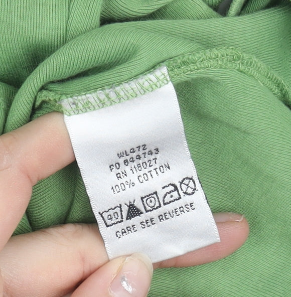 Boden Womens Green Long Sleeve Cotton Scoop Neck T-Shirt Size 14