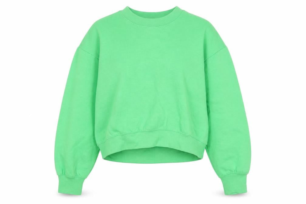 Zara Womens Green Crew Neck Pullover Sweatshirt Size S