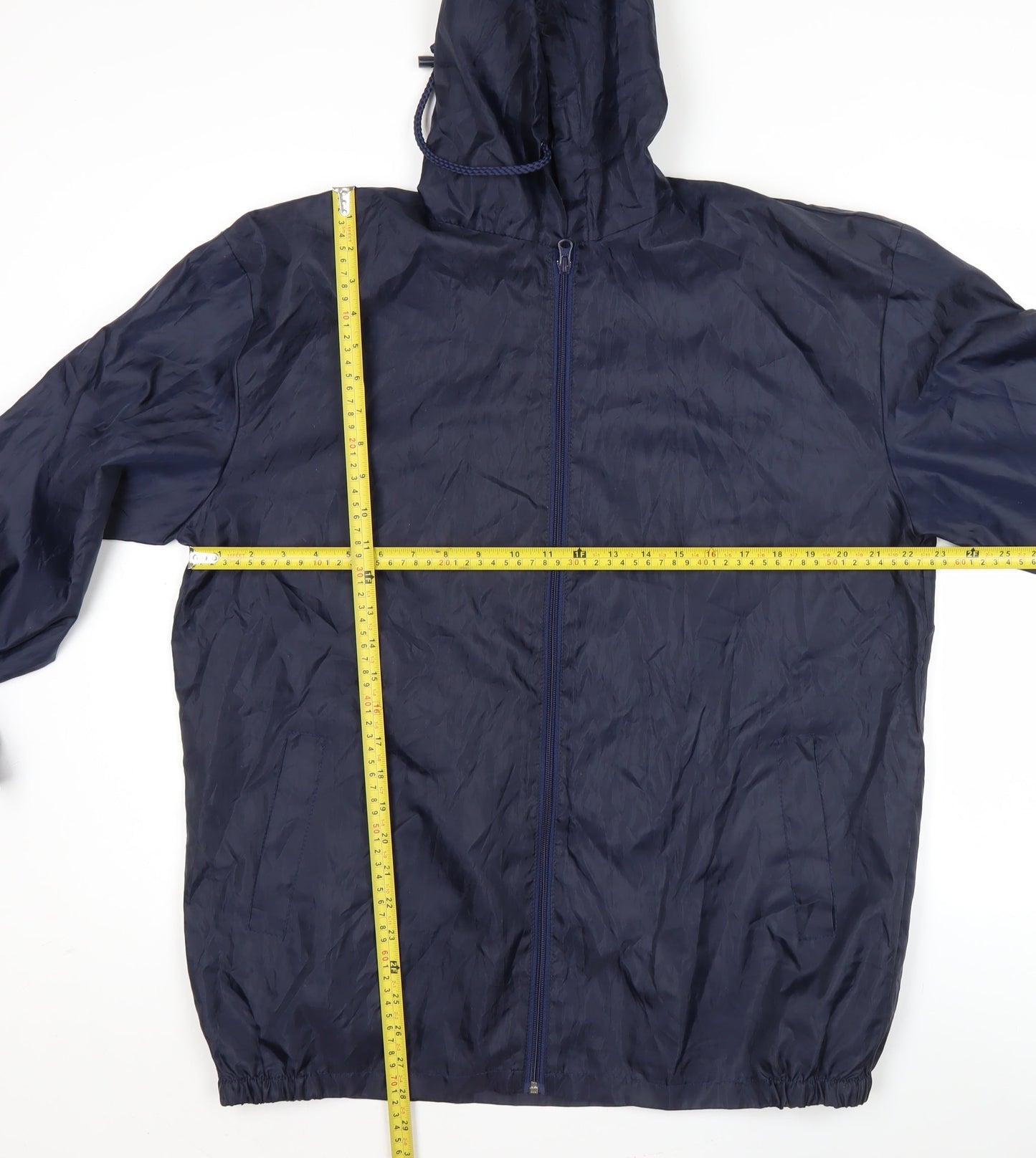 Forever 21 Men’s Blue Hooded Windbreaker Jacket Size M Lightweight