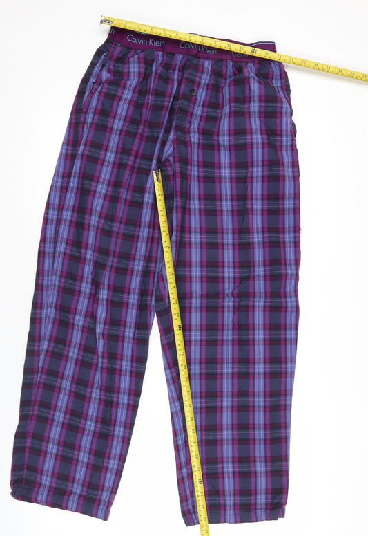 Calvin Klein Men’s Purple Plaid Cotton Pyjama Pants M