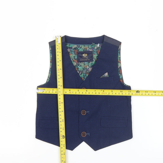 Next Boys Blue Waistcoat 2XS Formal Wedding Party Suit Vest