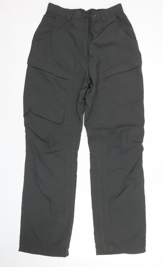 Rohan Womens Black Cargo Trousers Size 10 Regular Straight Leg