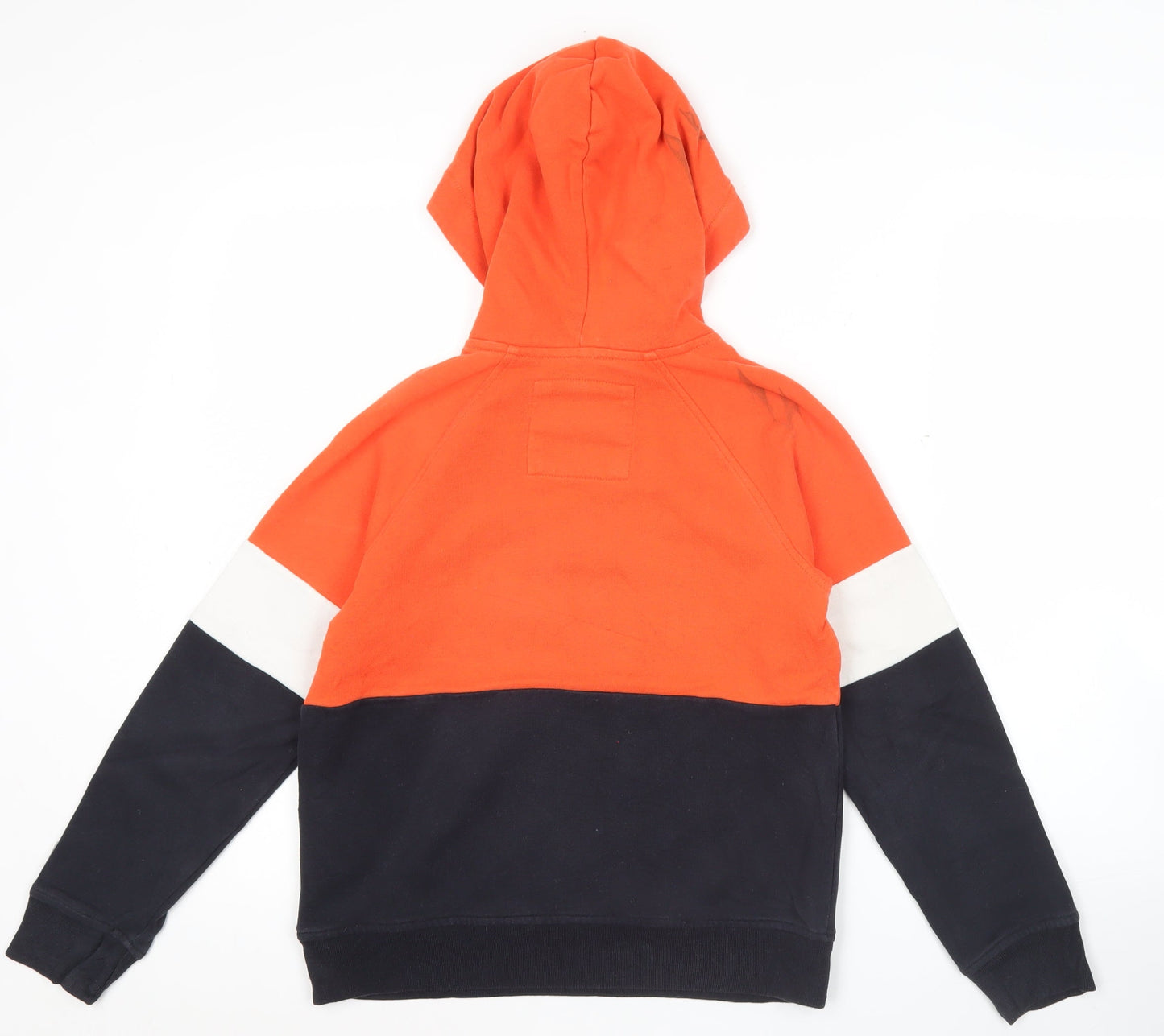 Abercrombie Kids Boys Orange Black Colourblock Pullover Hoodie 9 Years