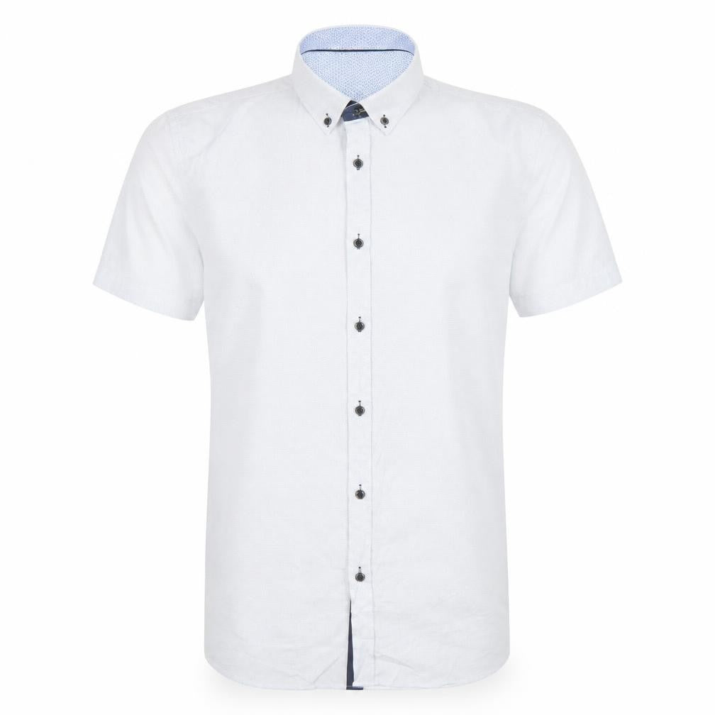 Burton Menswear London Mens White Short Sleeve Button-Up Shirt L