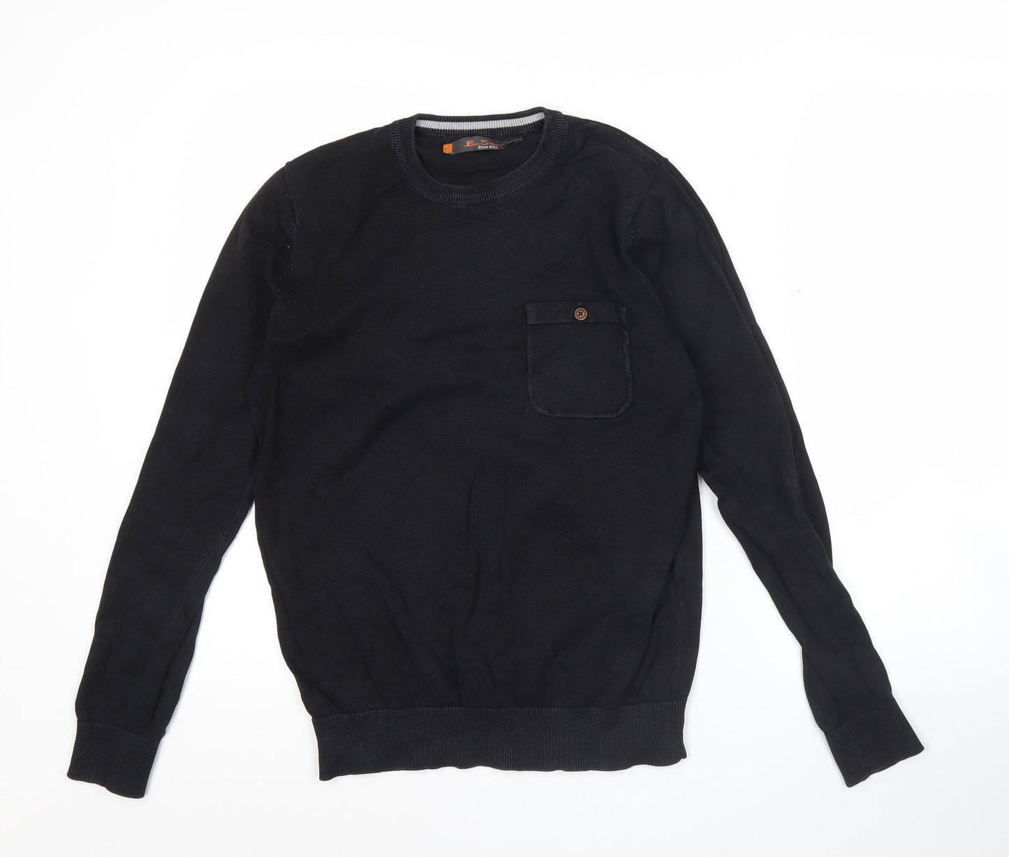 Ben Sherman Men’s Black Cotton Crew Neck Jumper Size S