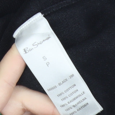 Ben Sherman Men’s Black Cotton Crew Neck Jumper Size S