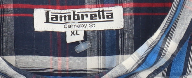Lambretta Mens XL Plaid Cotton Short Sleeve Button-Up Shirt