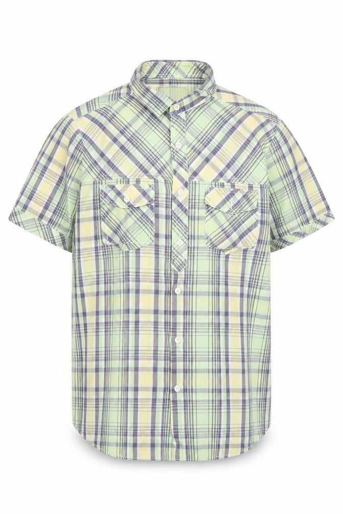 Easy Premium Vintage Men’s Green Plaid Short Sleeve Shirt S