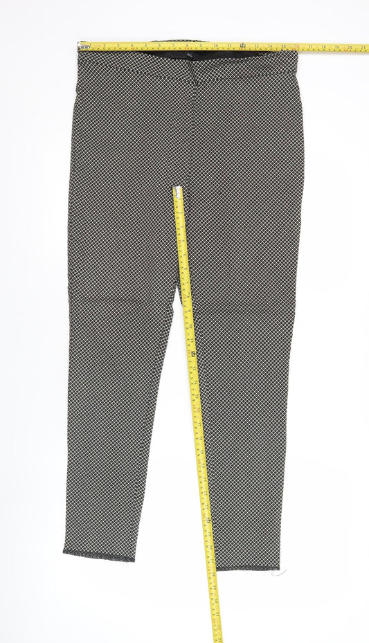 Dorothy Perkins Women Black Geometric Slim Leggings Size 16