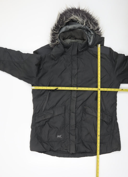 Helly Hansen Men’s Black L Parka Coat Hooded Waterproof Winter