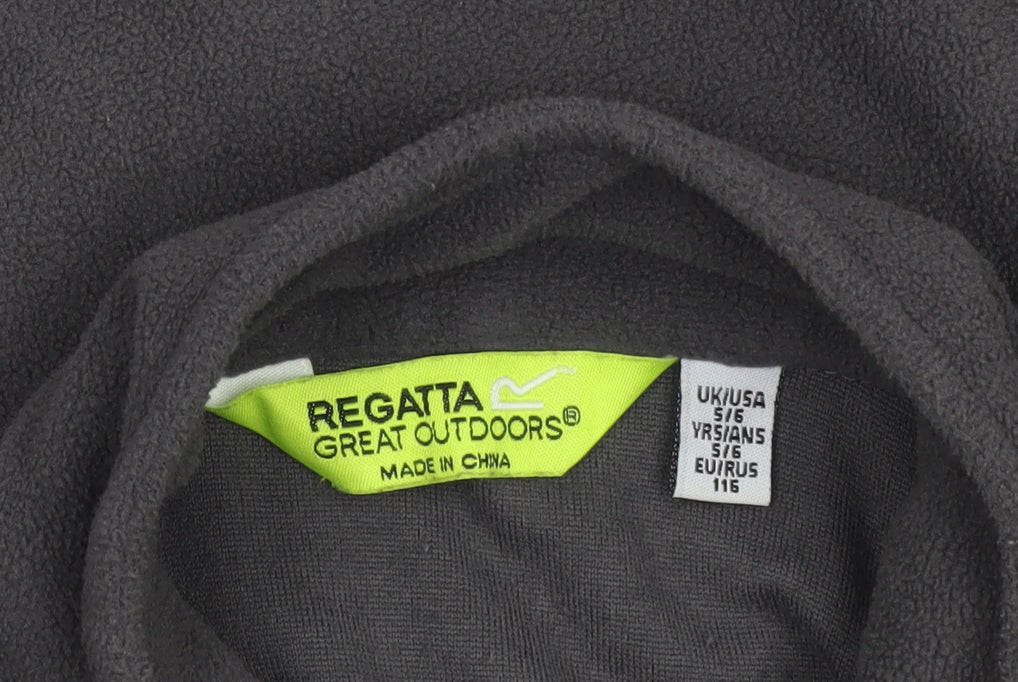 Regatta Boys Grey Fleece Jacket 5-6 Years Full Zip Outdoor Coat