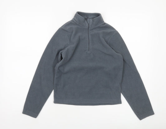 Mountain Warehouse Boys Grey Fleece Sweatshirt 7-8Y Pullover 1/2 Zip