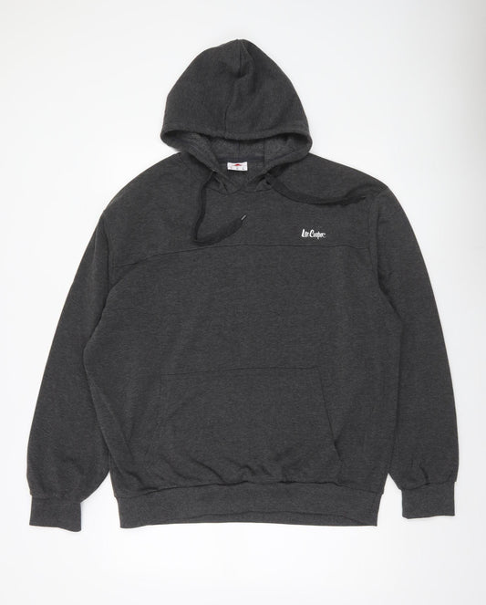 Lee Cooper Men’s Grey XL Pullover Hoodie with Logo
