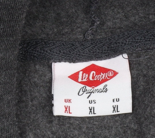 Lee Cooper Men’s Grey XL Pullover Hoodie with Logo