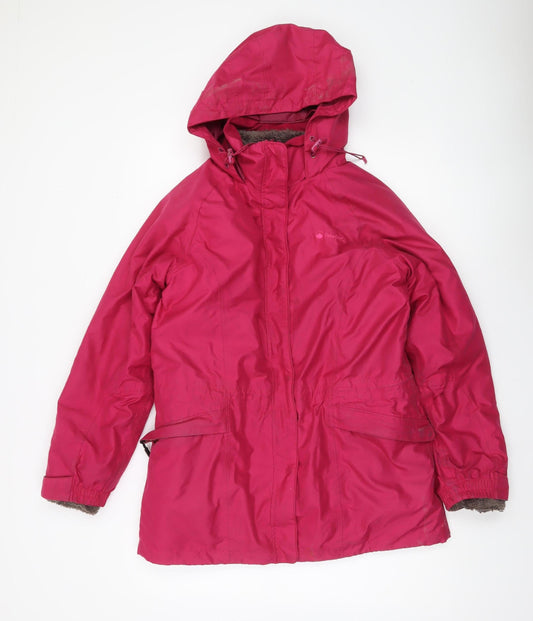 Peter Storm Womens Pink Parka Jacket Size 12 Hooded Waterproof