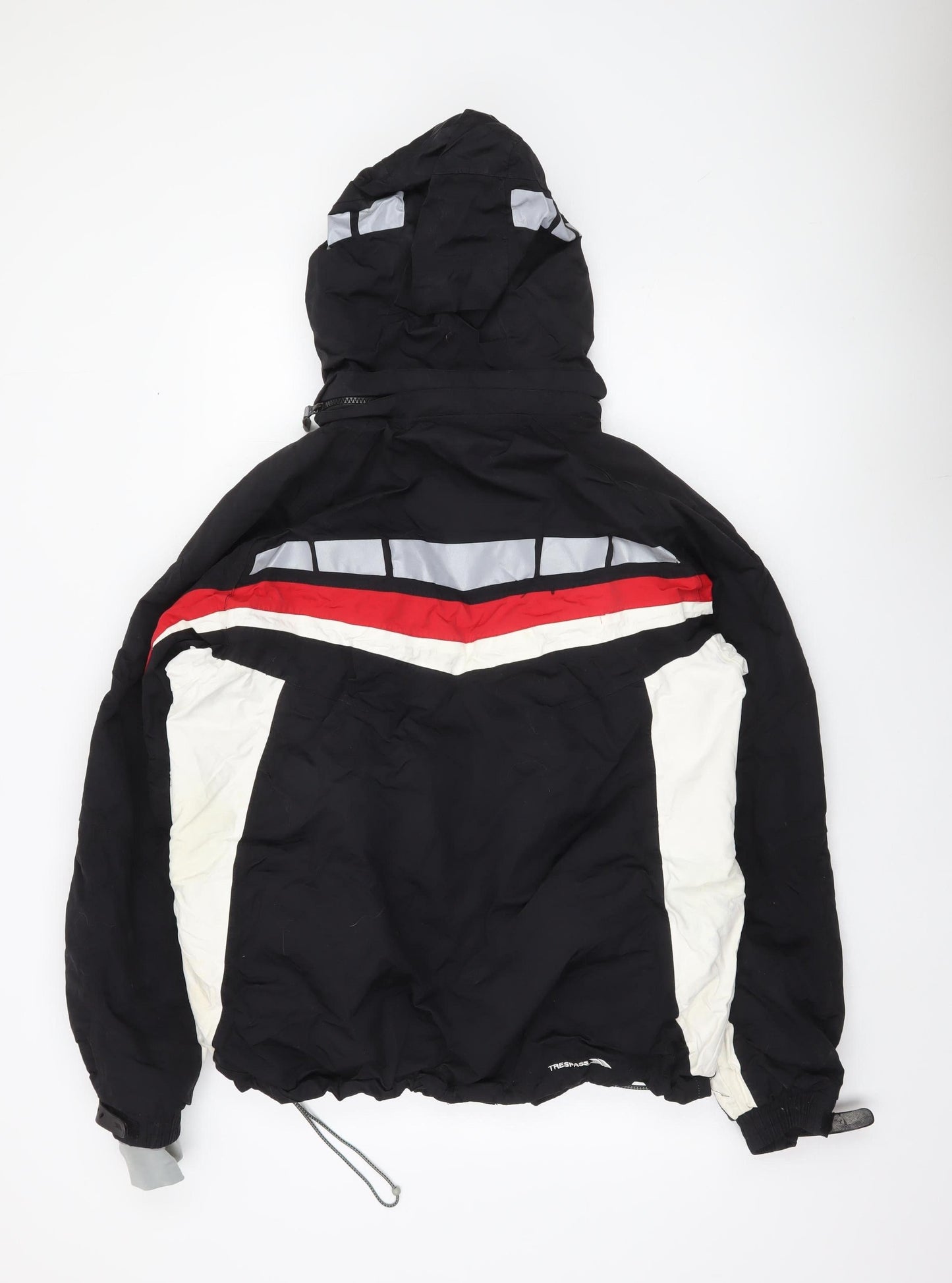Trespass Men’s Black Red Ski Jacket L Waterproof Hooded Winter Coat