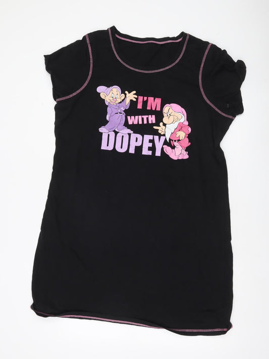 Disney at George Womens Black Plus Size Nightshirt Dopey Cartoon 20-22