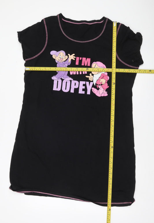 Disney at George Womens Black Plus Size Nightshirt Dopey Cartoon 20-22