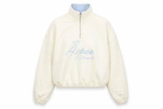 Primark Women’s Ivory 1/4 Zip Sweatshirt XS Aspen Graphic