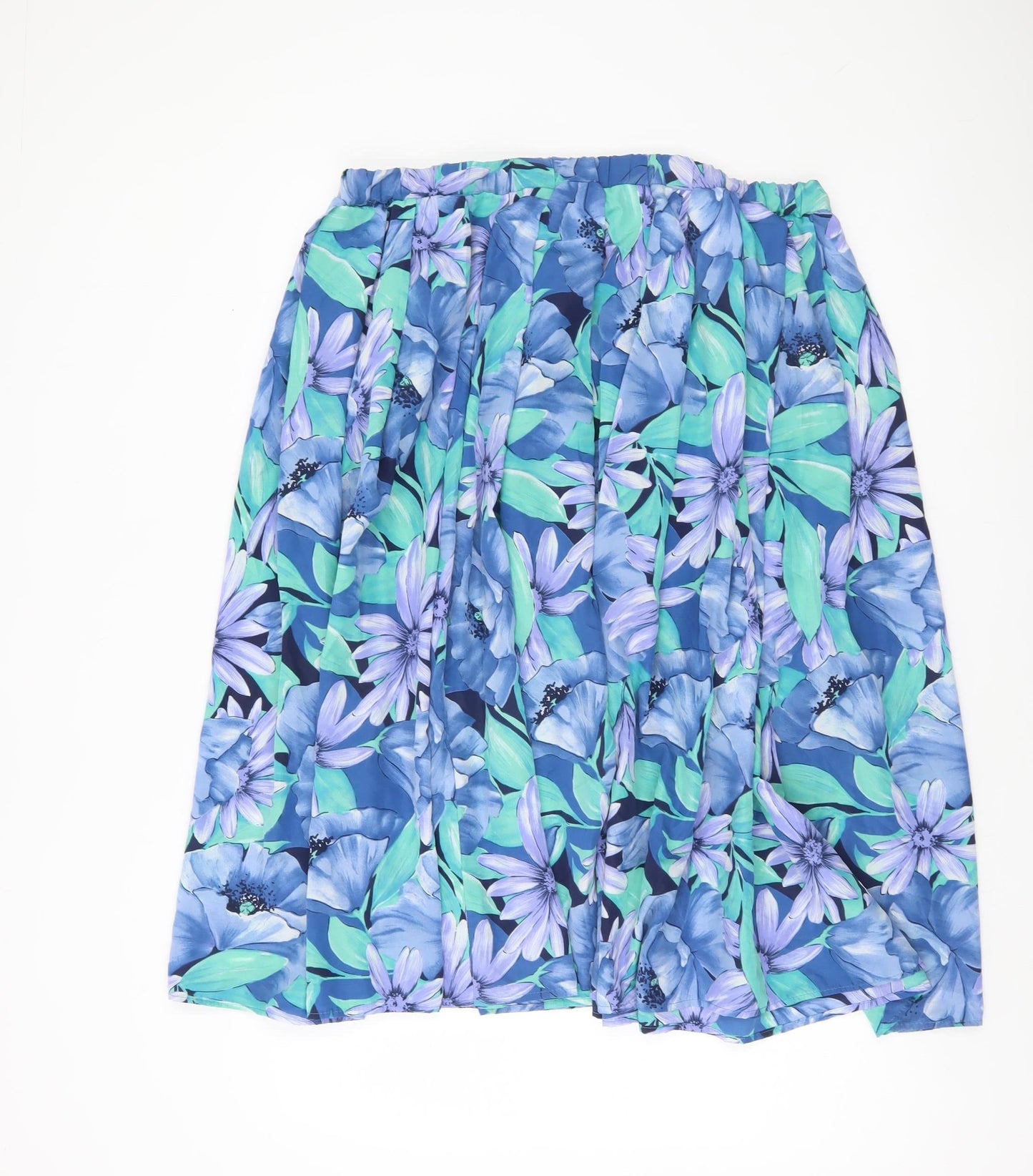 Jonathan Logan Womens Blue Floral Pleated Skirt Size 18