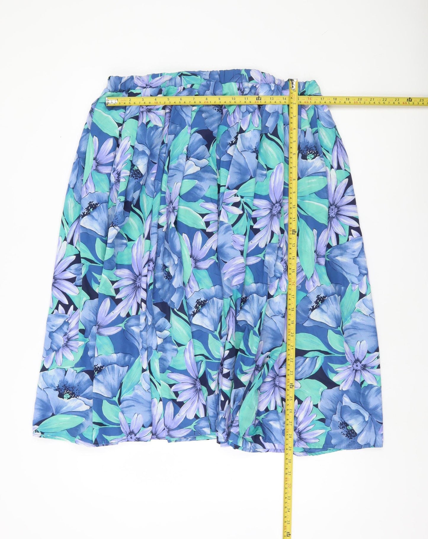 Jonathan Logan Womens Blue Floral Pleated Skirt Size 18