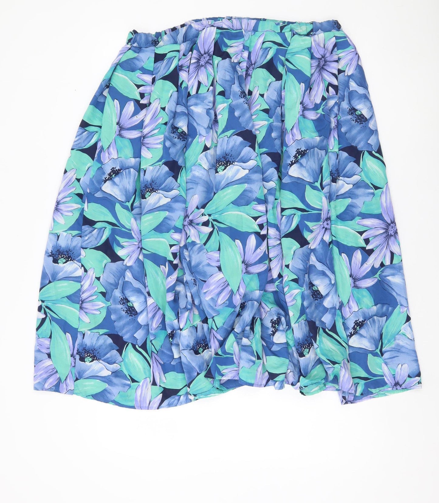 Jonathan Logan Womens Blue Floral Pleated Skirt Size 18