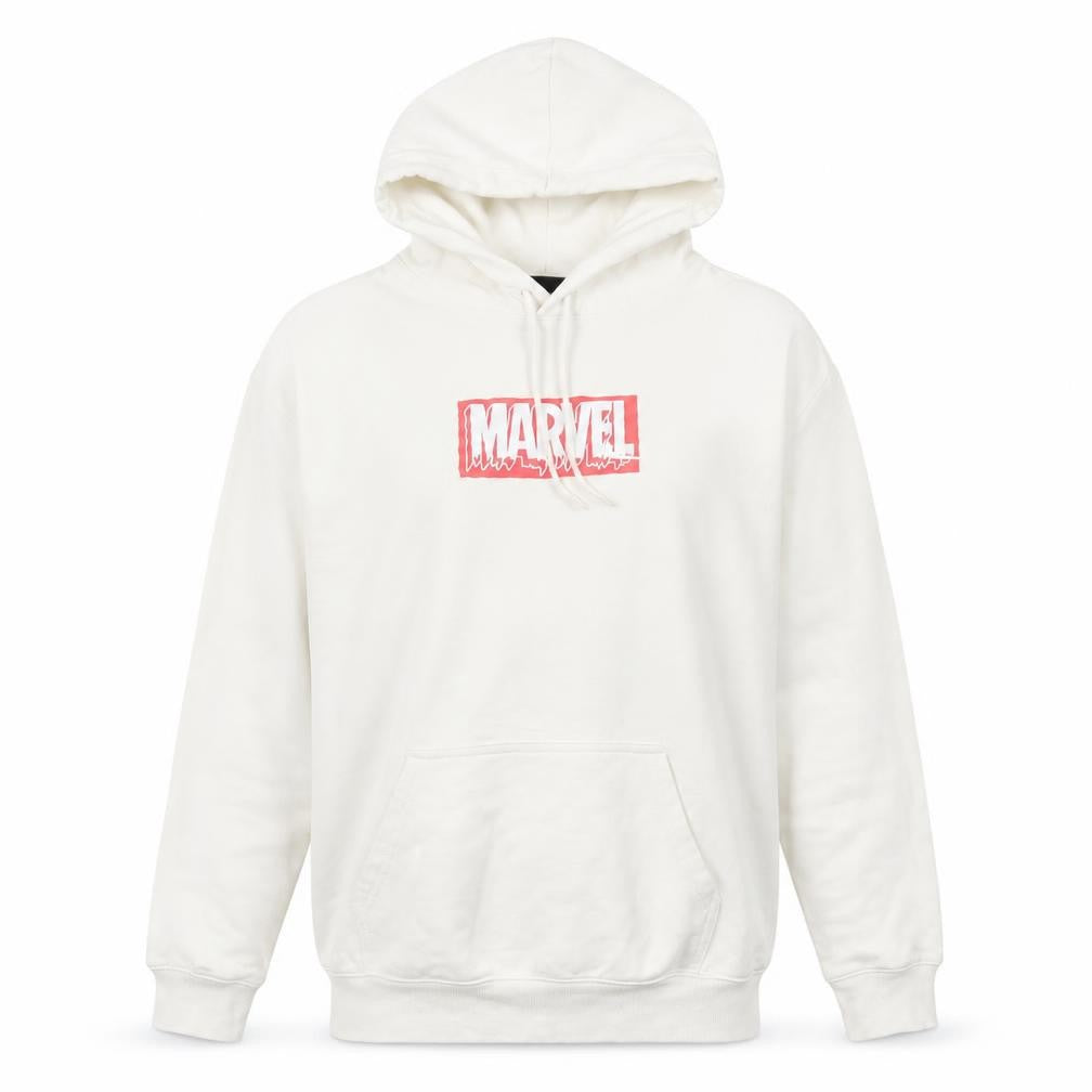 H&M Marvel Men’s White XS Pullover Hoodie Graphic Logo