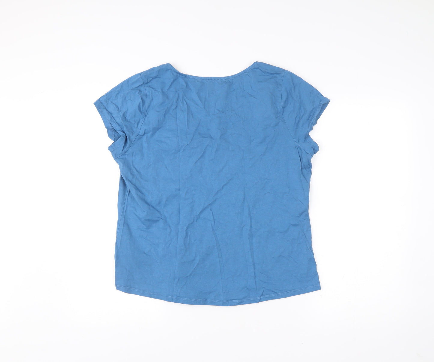 Boden Womens Blue V-Neck Short Sleeve Jersey T-Shirt Size 18
