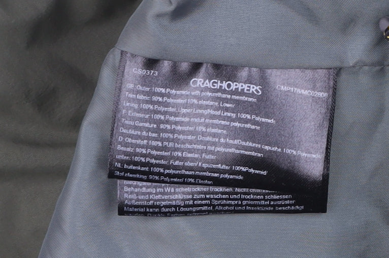Craghoppers Men’s Green M Waterproof Hiking Rain Coat Jacket Hooded