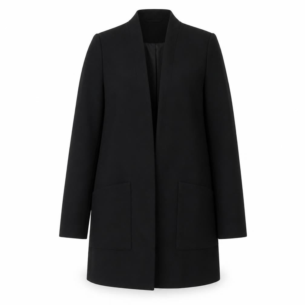H&M Women’s Black Mid-Length Overcoat Size 8 Polyester Blend