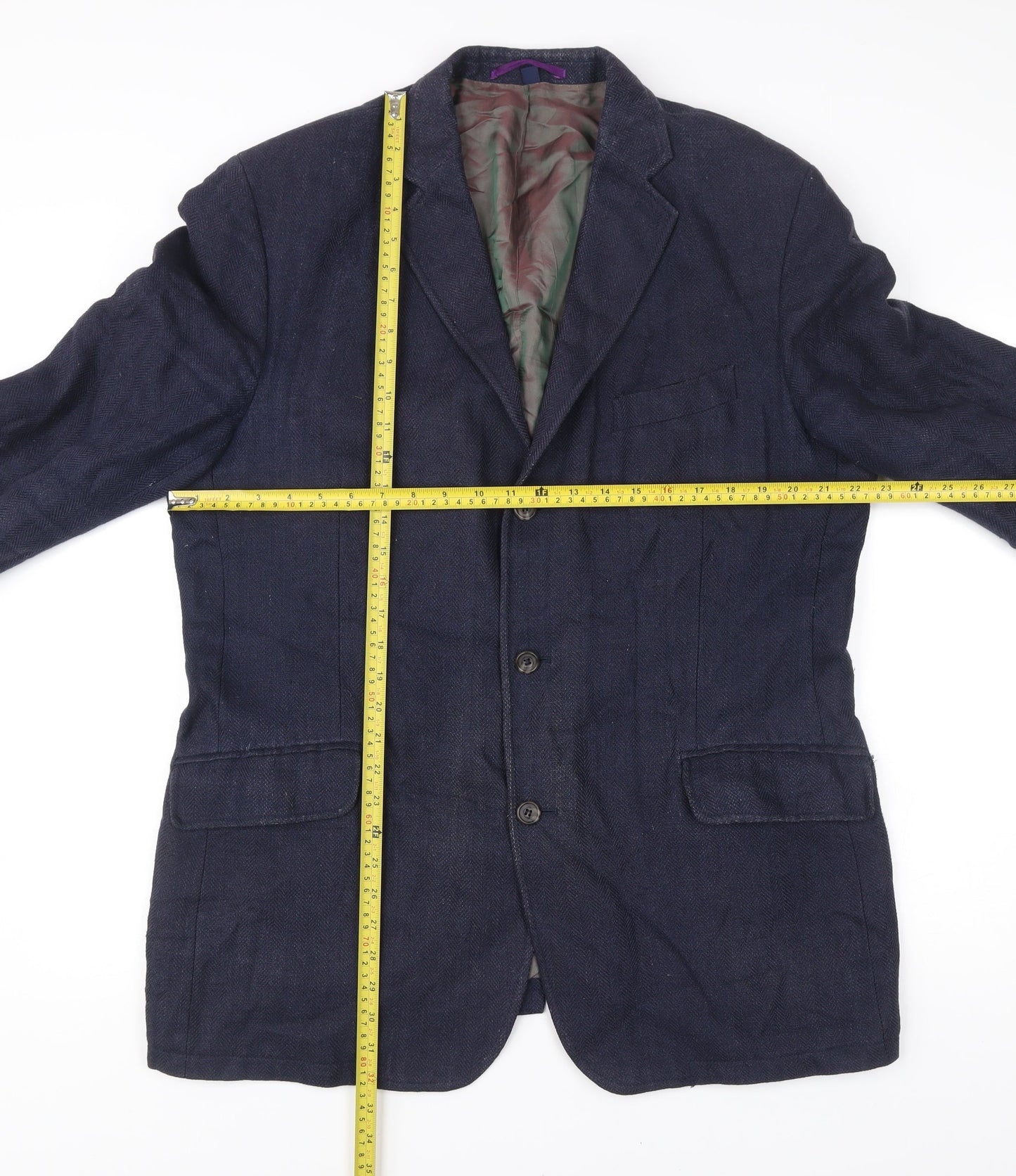 Boden Men’s Blue Linen Silk Blazer Jacket 44R Classic Fit