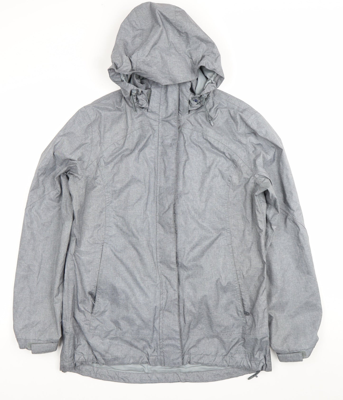 Peter Storm Womens Grey Waterproof Hooded Rain Coat Jacket Size 14