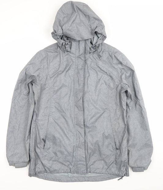 Peter Storm Womens Grey Waterproof Hooded Rain Coat Jacket Size 14